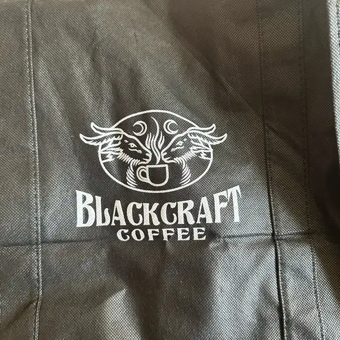Blackcraft Reusable Reversible Tote Bag Salem Massachusetts Witchcraft Coffee Black