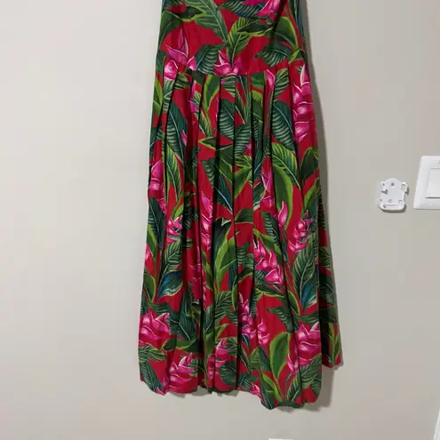 Farm Rio Red Dream Garden Lenzing Ecovero Euroflax Maxi Dress Red Sizd Small