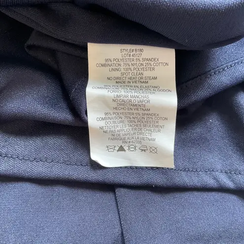 Betsy and Adam Sequined Lace Embellished Long Column Evening Gown Navy Blue Size 8