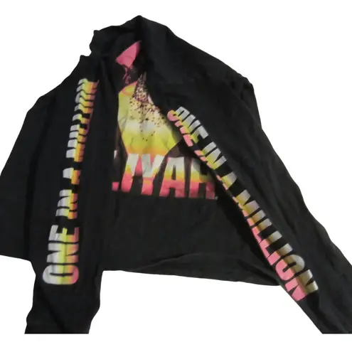 Aaliyah Long Sleeve Graphic Tee One in a Million Black T