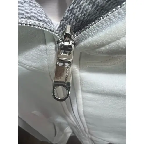 Lululemon Scuba Hoodie II Women’s Large White Gray Full Zip Sweatshirt