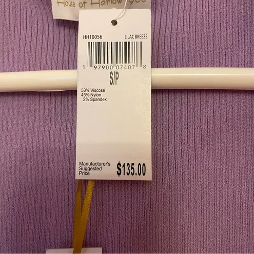 House of Harlow 1960 Lavender Purple Ribbed Knit Short Sleeve Top