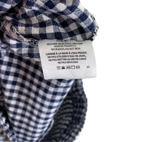 John Galt California Blue White Checkered Elastic Waist Cotton Cropped Pants S