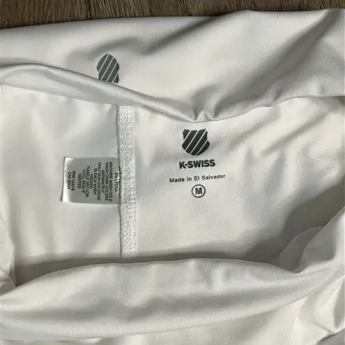 K-Swiss 13” White Layered Tennis Skirt Skort Pockets Size Medium