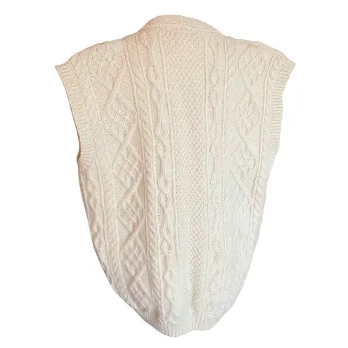 Men’s Irish Wool Cable Knit Vest Tan Size M