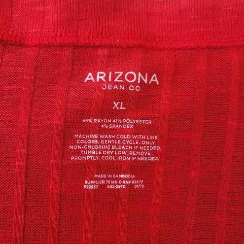 Arizona Jeans Arizona Jean Co Ribbed Button Down Crop Top Red Size XL