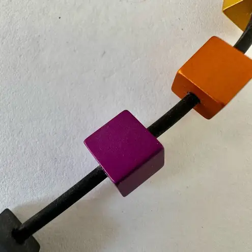 Colorful cubed necklace on cord