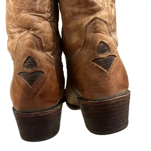 J. B. Dillon Reserve Distressed Leather Western Boots, Sz 7.5