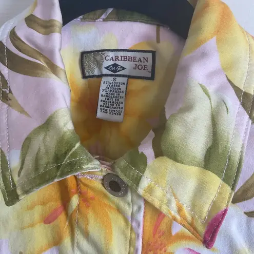 Caribbean Joe Size Small Floral Jacket with pockets
