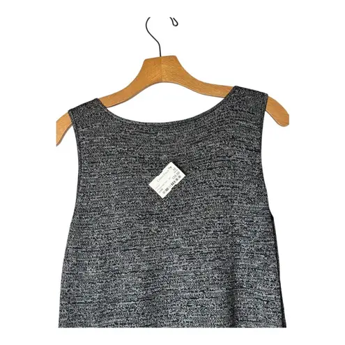 Nic+Zoe Tank Top Women Medium Black Gray Embellished Jewel Knit Peplum Top NWT