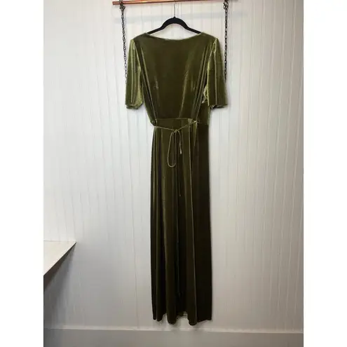 Sorella Vita NWT 9660 Velvet Velour Green Wrap Maxi Dress Bridesmaid Size 12