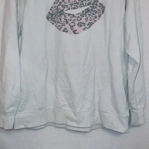 Wildfox  Leopard Print Lips Pullover Crew Neck Sweatshirt size small thumbnail 5