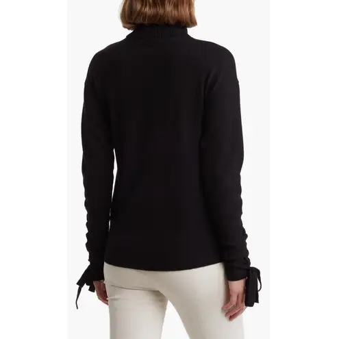Ramy Brook Walt Turtle Neck Long Lace-Up Sleeve Top in Black, Size L New w/Tag