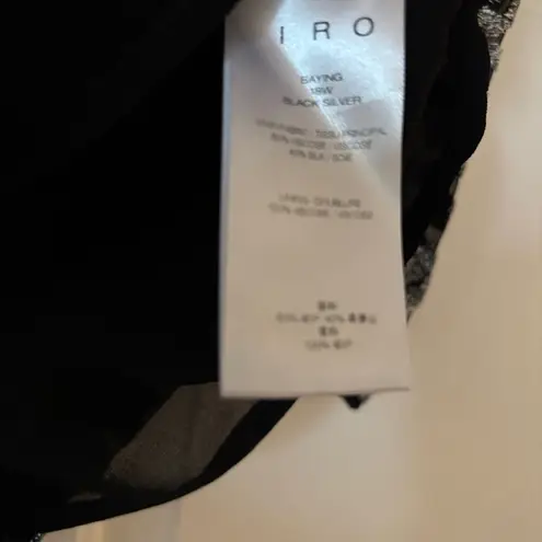 IRO Paris Black Metallic Silver Brocade Animal Print Mini Skirt Size 36 Glitter