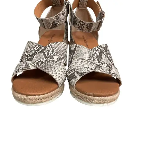 Treasure & Bond Poppy Snake Espadrille Wedge Heels Sandals Size 6M Ankle Strap