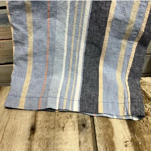 Natural Reflections Linen Blend Striped Wide Leg Pants Boho Cottagecore Coast L