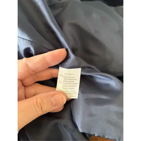 COTE FEMME Blazer Blue Velvet Jacket Lapel Women’s Size 10 97% Cotton Blue