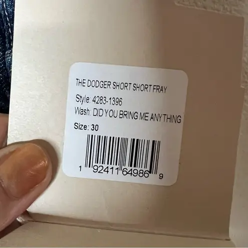 MOTHER Superior The Dodger Frayed Raw Hem Blue Denim Jean Shorts NEW 30