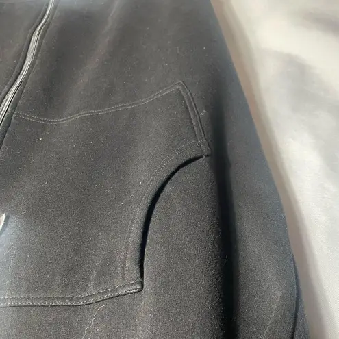 Grace Karin Black Hoodie Jacket Zip Front Long Sleeve Casual Lightweight Size L