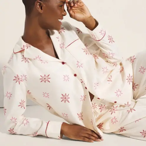 Soma Flannel Super Soft Long Sleeve Collar and High Rise Pants Cozy Pajama Set