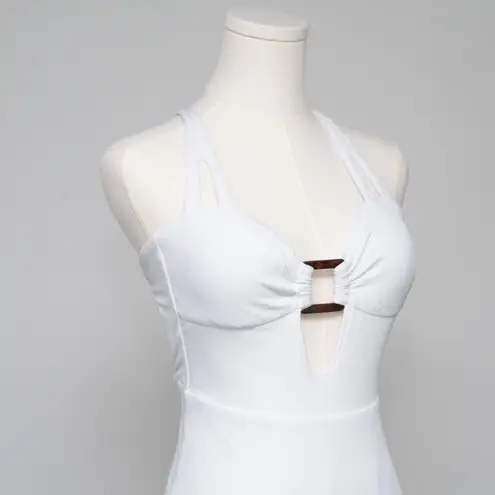 Becca . Modern Edge Cutout Ribbed One-Piece Swimsuit.