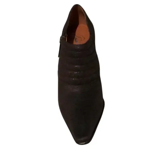 Donald Pliner Metallic Expresso Suede Leather Shoe Pump Bootie Elastic $295 NWT Brown Size 5.5