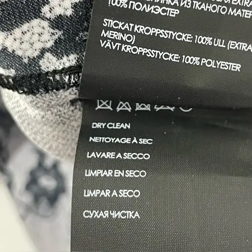 Club Monaco NWT Claribel Layered Look Merino Wool Sweater Size SMALL Gray Black