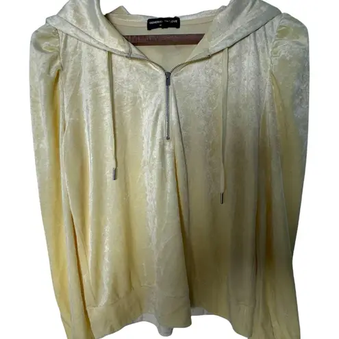 Generation Love Primrose Hoodie Small Butter Yellow Velvet NWT Women's Pullover