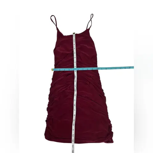 Fashion Magazine Vintage Whimsigoth Comfy Ruched Wine Strappy Evening Dress M