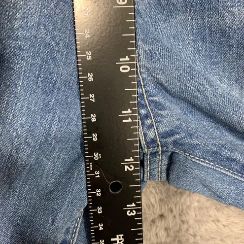 SO Women’s High Rise Mom Jeans Size 7/28 Blue Paperbag Waist Stretch Denim