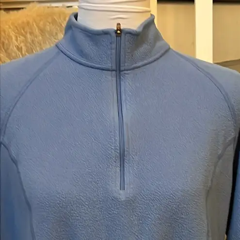 L.L. Bean Blue Fleece Quarter Zip Pullover Womens Large