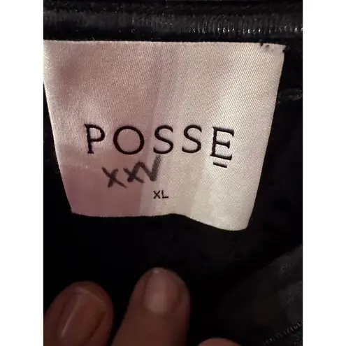 Posse Square Neckline Long Sundress w/ pockets Classic traditional eyelet Black Size XL