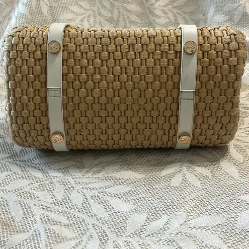 Spartina 449 Bamboo Moon Savannah Satchel Woven White Leather Handbag