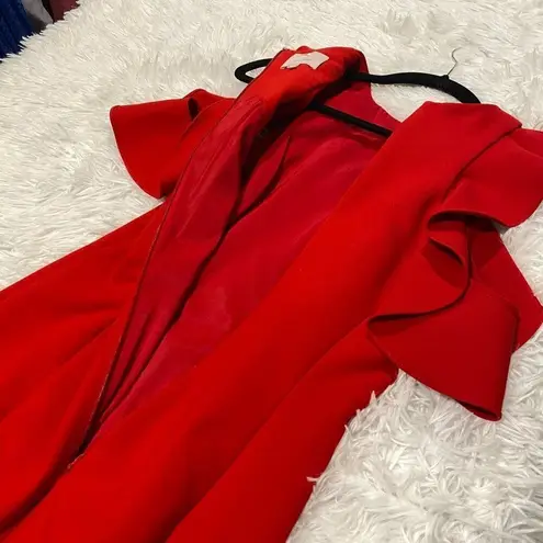 Cinq à Sept Michah Cold Shoulder Mini Dress in Red Size 2