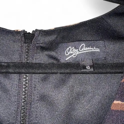 Oleg Cassini Vintage Patterned Cocktail Dress with Ribbon Corset Details size 10