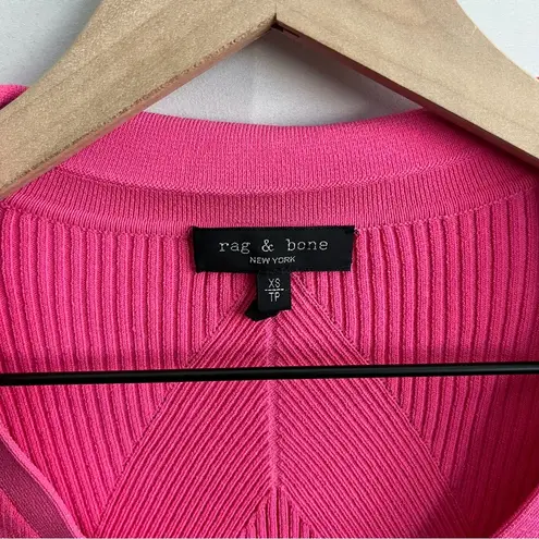 Rag and Bone  Cropped V-Neck Cardigan Magenta Pink Size XS