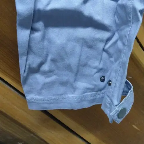 Democracy Stretch Twill Utility Belted Jumpsuit, Light Blue 1X NEW!