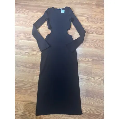 Mach & Mach bodycon Ribbed Cutout Long Sleeve Sweater Dress size L