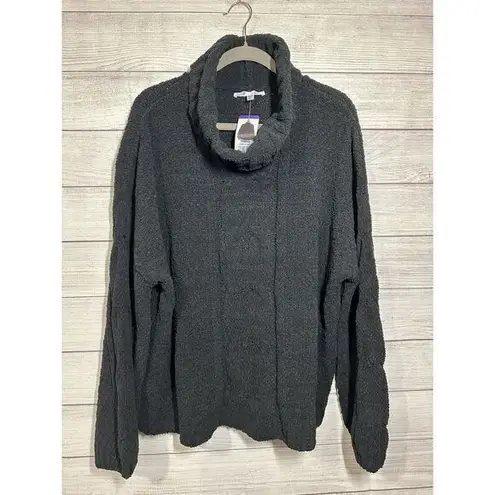 Seven7 New Women's Cable Cowl Neck Sweater Black XXL Pullover Long Sleeve
