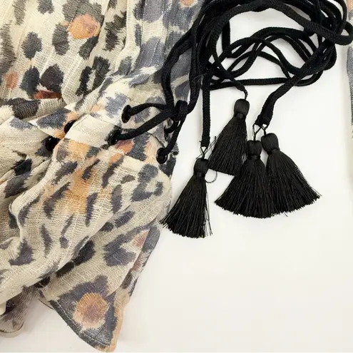 Chloé Chloe Leopard Gauze Dress Silk Tassels Animal Print