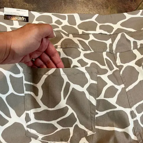 Multiples Slim-sation Animal Print Pull-on Twill Ankle Pants 22W - Image 13