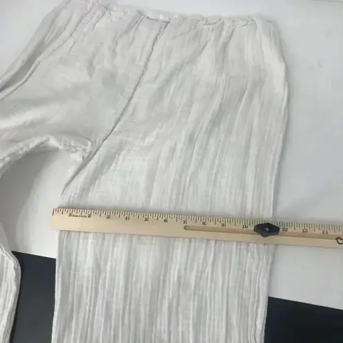 Stark X Women’s Large Cotton Gauze White Pants Side Slit Lightweight Coastal