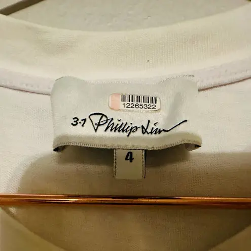 3.1 Phillip Lim Women's White Pale Pink Corset T-Shirt Side Tie Midi Dress Size4