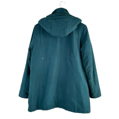 Forecaster of Boston Vintage Puffer Coat Jacket Removable Hood Full Zip Teal, S Green