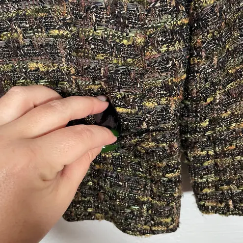 Lafayette 148 Women 6 Brown Tweed Zip Up Blazer Suit Jacket Quiet Luxury Career