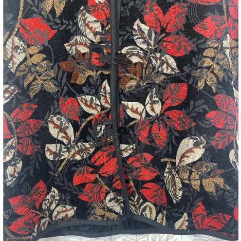 Vtg Reversible Vest Multicolor Button Front Tapestry Style Casual Outerwear Fall Size L