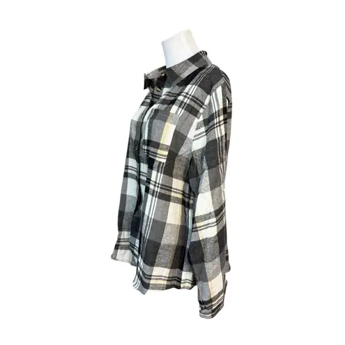 Cottagecore Collared Black Plaid Long Sleeve Flannel Shirt XL Cabincore NWT