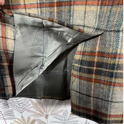 Vtg Cricketeer Plaid Wool Skirt Womens 8 High Waist A