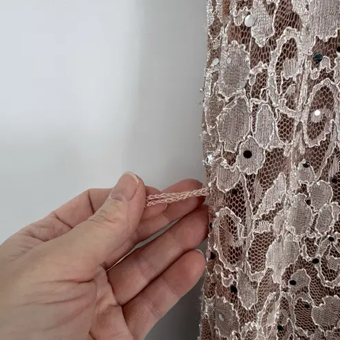 Candalite Vintage Y2K Coquette Fairy Maxi Dress M Pink Lace Crochet Sparkle