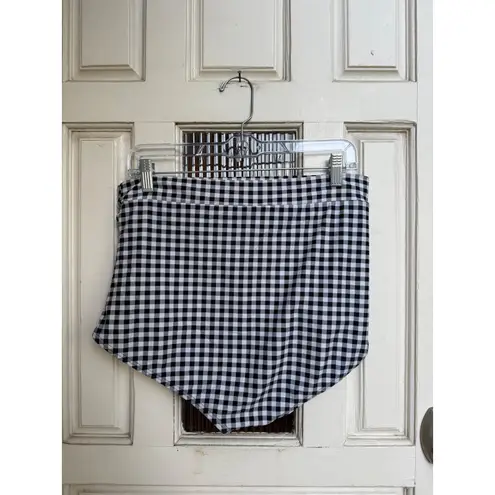 Unique Vintage Swim Black White Gingham High Waisted Ruched Bikini Bottoms Sz 1X